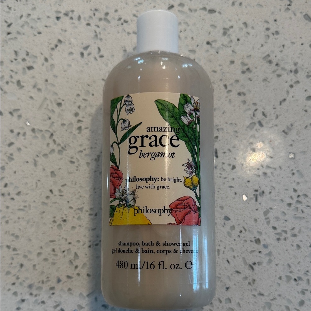 Philosophy Amazing Grace Bergamot Bath & Shower Gel — White with Floral Label